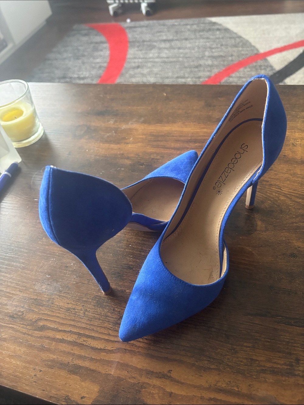 Shoe Dazzle Cobalt Blue Pointed-Toe D'Orsay Heels